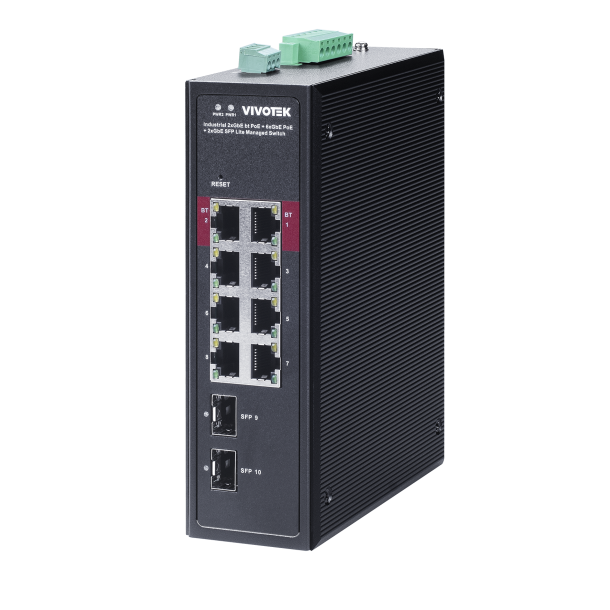 Vivotek Industriel 2xGE 90W+6xGE 30W+2xGE SFP Switch, -40C~75C